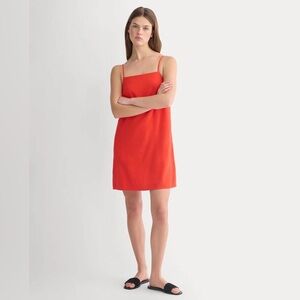 EVERLANE MINI SHIFT DRESS IN STRETCH LINEN